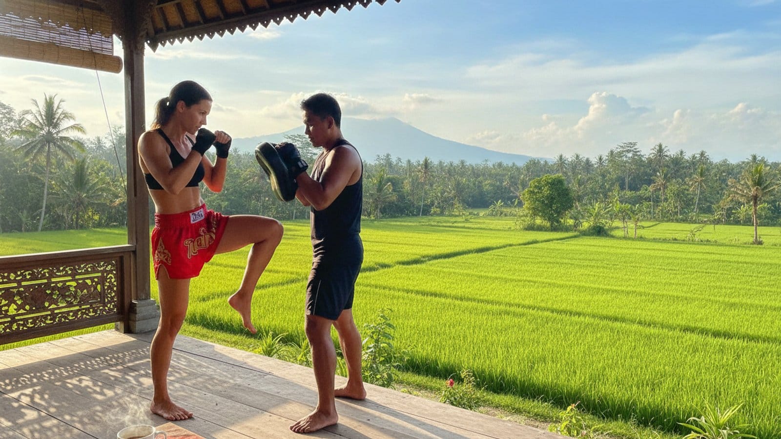 Private Muay Thai training at a villa in Bali